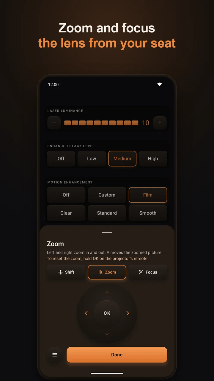 Lens controls: zoom and focus with their own D-pad